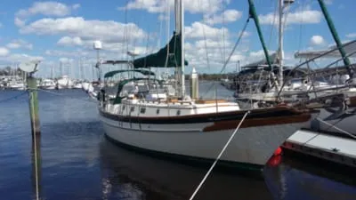 A Cabo Rico 38 cutter-rigged sailboat
