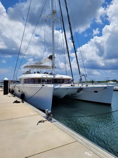 A Lagoon 620 sailing catamaran