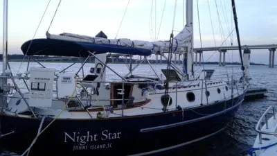 A Pacific Seacraft 34 cruising sailboat
